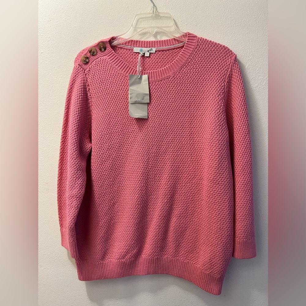 Boden Cable Knit Sweater Pink Women’s NWT Size M